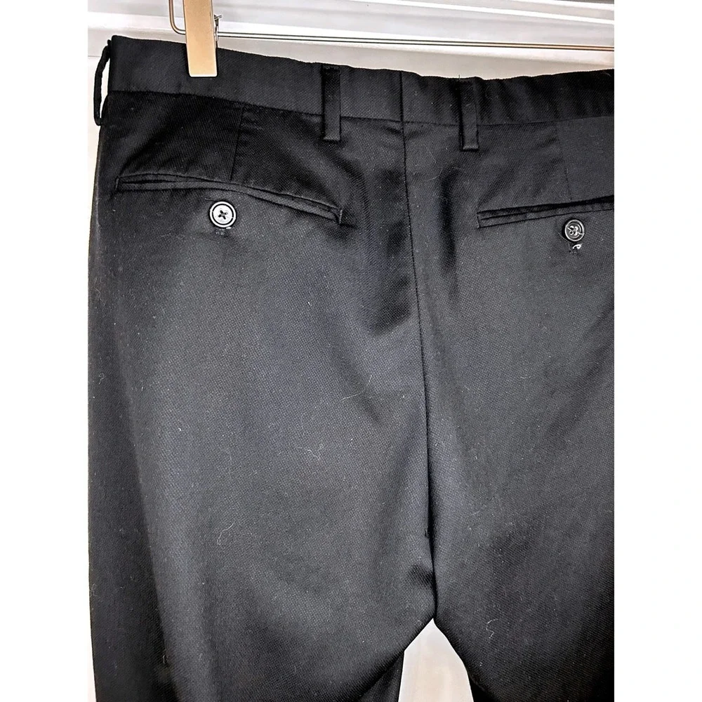 Banana Republic Mens Tailored Slim‎ Fit Black 100% Wool Dress Pants 31x30 Office